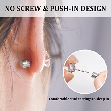 Stylish Threadless Flat Back Stud Earrings for Everyone