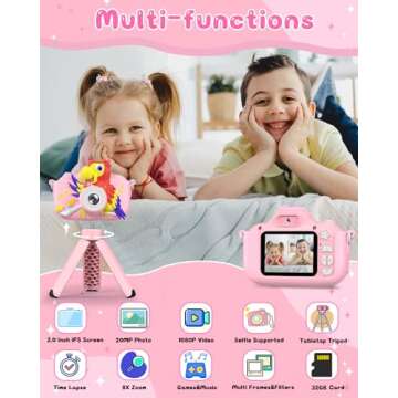 GREENKINDER Kids Camera - 1080P Selfie Digital Camera for Ages 3-12, Perfect Gift!