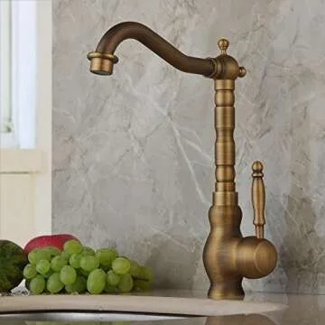 Hiendure Antique Brass Designer Kitchen & Bathroom Faucet