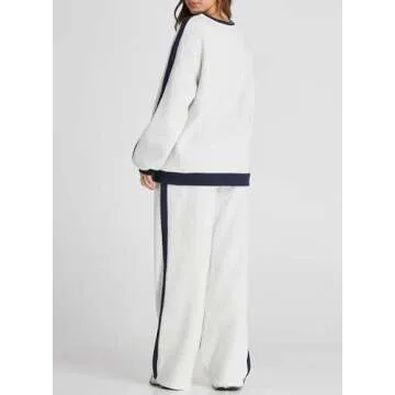 Herseas Women Color Block Plush Tracksuit for Comfort