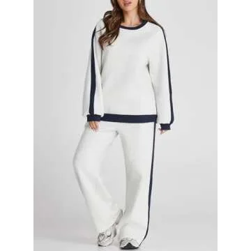Herseas Women Color Block Plush Tracksuit for Comfort
