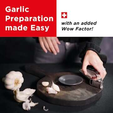 Kuhn Rikon Epicurean Garlic Press, Stainless Steel, 6.5 x 1 x 1.5 inches, Silver