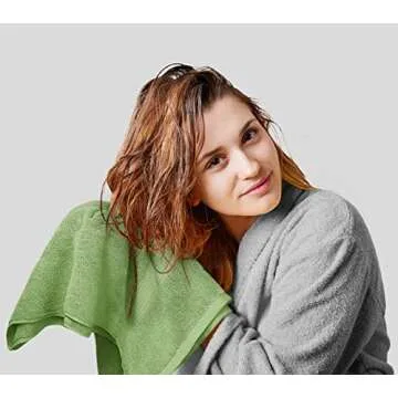 Utopia 8 Piece Premium Towel Set in Sage Green