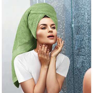 Utopia 8 Piece Premium Towel Set in Sage Green