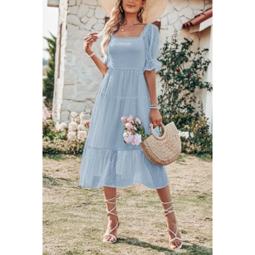 Shop MEROKEETY Summer Bubble Sleeve Boho Dress