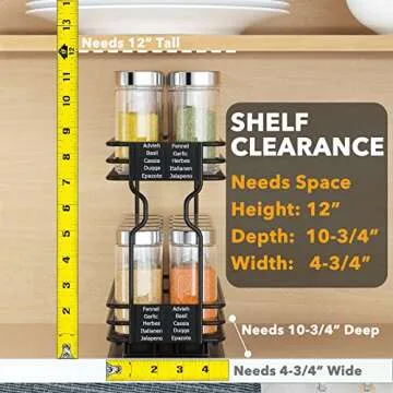 SpaceAid Pull Out Spice Rack with Labels for Kitchen Organization