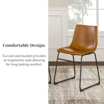 Walker Edison Faux Leather Dining Chairs Set of 2