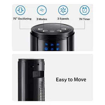 Portable Air Conditioners, 3-IN-1 Swamp Cooler, Evaporative Air Cooler, Ac Unit with 3 Modes&Speeds, 12H Timer, 70° Oscillation, Room Air Conditioners, Air Cooler for Bedroom Office Indoor Use(Black)