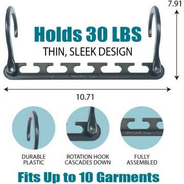 Closet Organizer Pack of 10 - Space Saving Solution