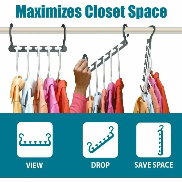 Closet Organizer Pack of 10 - Space Saving Solution