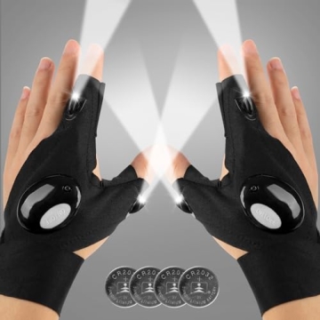Mylivell Handsfree LED Flashlight Gloves, Unique Gift for Men Women Dad Him Boyfriend Husband, Ideal...