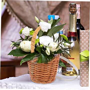 CAXUSD 4Pcs Mini Woven Basket Tiny Rattan Baskets for Arrangements Dollhouse Decor Picnic Crafts Home Decoration Woven Storage Baskets