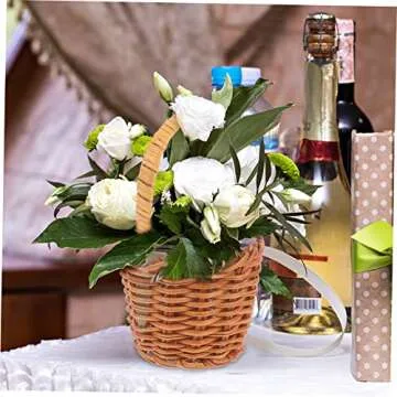 CAXUSD 4Pcs Mini Woven Basket Tiny Rattan Baskets for Arrangements Dollhouse Decor Picnic Crafts Home Decoration Woven Storage Baskets