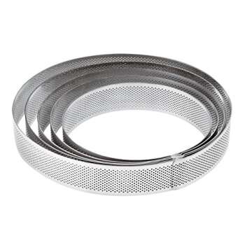 Paderno World Cuisine 47510-15 Perforated Tart Ring, D 5 7/8in x H 1 3/8in, Gray