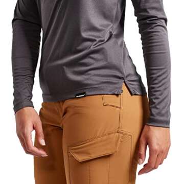 TRUEWERK B1 Sun Long Sleeve Tees for Women, Sun Protection Shirts, Moisture Wicking, UPF +50 Thermo Regulating Shirt, Dark Heather Grey, XS