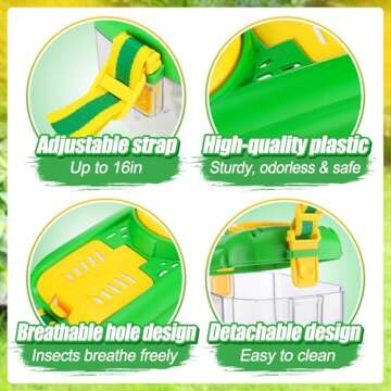 2Sets Bug Kids Catcher - Sturdy Kids Catching Kit of Bug Gifts with Bug Collector Butterfly Net Tweezer, Kids Bug Habitat Outdoor Explorer Kit for Kids Age 3 4 5 6 7 8, 8Pcs