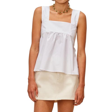 Dsewpaur Women Sleeveless Gingham Tops Y2K Bow Tie Back Tank Tops Square Neck Backless Casual Summer...