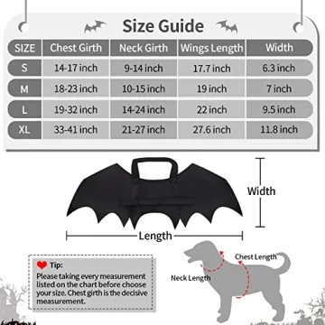 Malier Bat Wings Costume for Cats and Dogs Convenient Fun