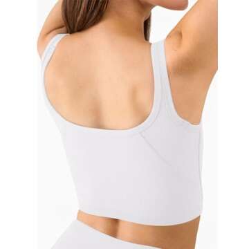 Chilylori Women's Seamless Ribbed Sports Bra Crop Top