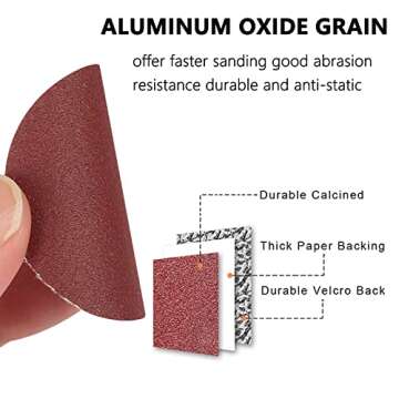 POTUINOM 100PCS 2 Inch Sanding Disc Sander Attachment Disc 1000-Grit Hook and Loop Sandpaper Alumina...