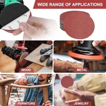 POTUINOM 100PCS 2 Inch Sanding Discs for Polishing