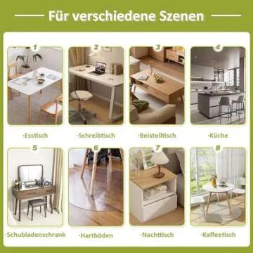 Clear Table Protector 24 x 60 Inch, 1.5mm Thick Plastic Table Cover, Waterproof PVC Clear Table Cover Protector, Desk Protector Mat, Writing Desk Pad for Desktop, Coffee & Dining Room Table