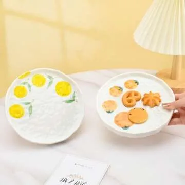 Charming Koythin Ceramic Plate for Desserts and Snacks