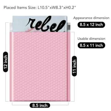 Fuxury Bubble Mailer 8.5x12,Light Pink#2 Poly Bubble Mailers,Self Seal Padded Envelopes,Waterproof Bubble Mailing Envelopes,Cushioning Packaging Bags for Books,Clothes, Makeup Supplies 25 Pack