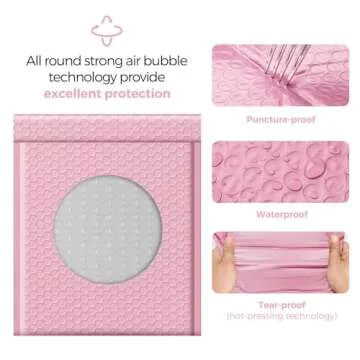 Fuxury Bubble Mailer 8.5x12,Light Pink#2 Poly Bubble Mailers,Self Seal Padded Envelopes,Waterproof Bubble Mailing Envelopes,Cushioning Packaging Bags for Books,Clothes, Makeup Supplies 25 Pack