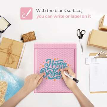 Fuxury Bubble Mailer 8.5x12,Light Pink#2 Poly Bubble Mailers,Self Seal Padded Envelopes,Waterproof Bubble Mailing Envelopes,Cushioning Packaging Bags for Books,Clothes, Makeup Supplies 25 Pack