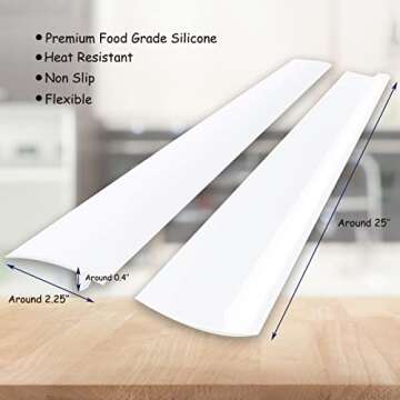 Silicone Kitchen Stove Counter Gap Cover Long & Wide Gap Filler (2 Pack) Seals Spills Between Counte...