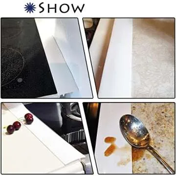 Silicone Kitchen Stove Counter Gap Cover Long & Wide Gap Filler (2 Pack) Seals Spills Between Counters, Stovetops, Washing Machines, Oven, Washer, | Heat-Resistant and Easy Clean (White),25 inches