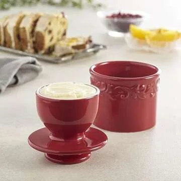 Butter Bell Crock for Fresh Spreadable Butter - Antique Rouge