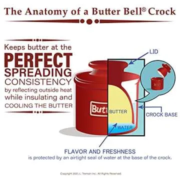 Butter Bell Crock for Fresh Spreadable Butter - Antique Rouge