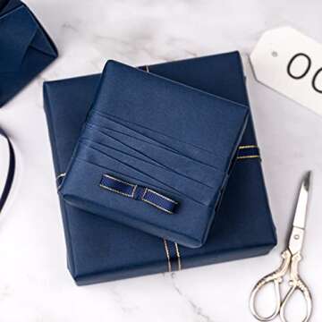 RUSPEPA Kraft Paper Roll - 17.5 inches x 32.8 feet - Recyclable Paper Perfect for Wrapping, Craft, Packing, Floor Covering, Dunnage, Parcel, Table Runner, Navy Blue