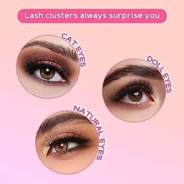 TDANCE DIY D Curl Eyelash Extension Clusters, 8-16mm Mix