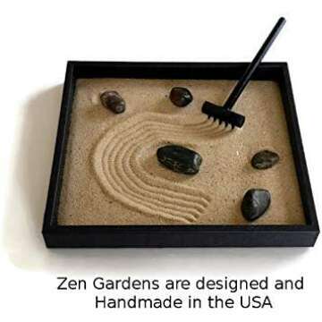 Indoor Mini Zen Garden Handmade Relaxation Kit