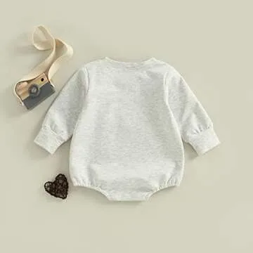 Kuriozud Newborn Baby Boy Girl Football Outfit My First Football Season Sweatshirt Romper Long Sleeve Shirt Tops Fall Winter Clothes (My First Football Season, 0-3 Months)