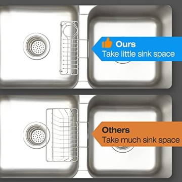 Stainless Steel 3-in-1 Sponge Holder for Kitchen Sink Organization