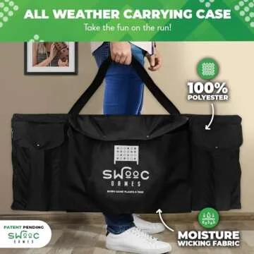 SWOOC Games - XL Giant 4 in A Row (4ft x 3ft) - All Weather with Carrying Case and Noise Reducing Design - 60% Quieter - Giant Connect 4 Discs to Win - Giant Outdoor Games for Family - Jumbo Games