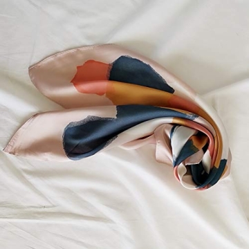 FONYVE Luxury Satin Silk Scarf for Women 27.5" x 27.5"