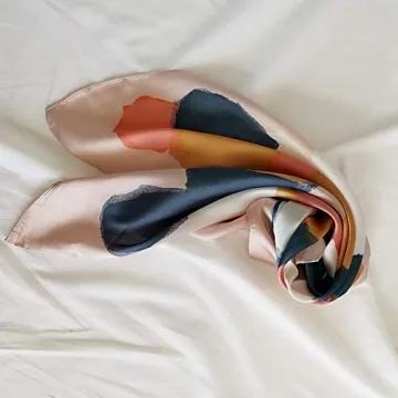 FONYVE Luxury Satin Silk Scarf for Women 27.5" x 27.5"