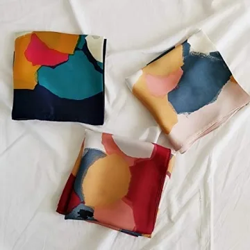 FONYVE Luxury Satin Silk Scarf for Women 27.5" x 27.5"