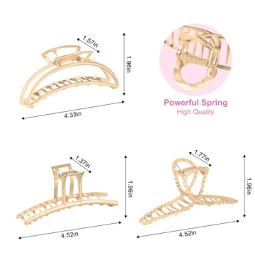 LUKACY Large Metal Hair Claw Clips - Perfect for Women