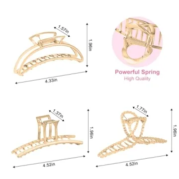 LUKACY Large Metal Hair Claw Clips - Perfect for Women