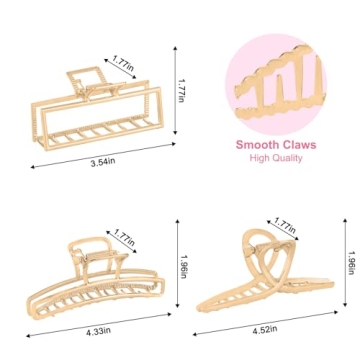 LUKACY Large Metal Hair Claw Clips - Perfect for Women
