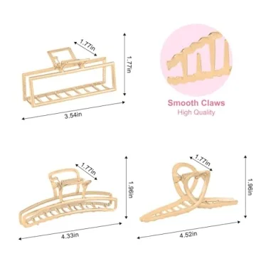 LUKACY Large Metal Hair Claw Clips - Perfect for Women