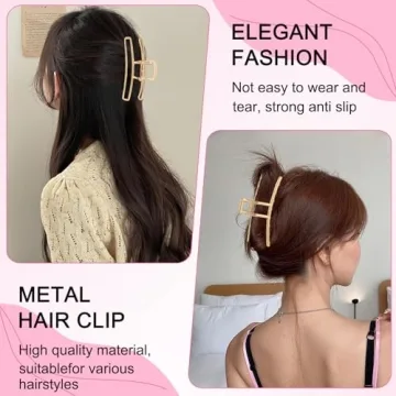 LUKACY Large Metal Hair Claw Clips - Perfect for Women