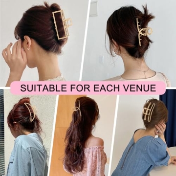 LUKACY Large Metal Hair Claw Clips - Perfect for Women