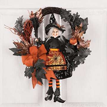 Sparkle with the Glittery Witch Halloween Wreath